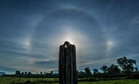 Halo solar con parhelio en Les Masies de Roda, en Osona.