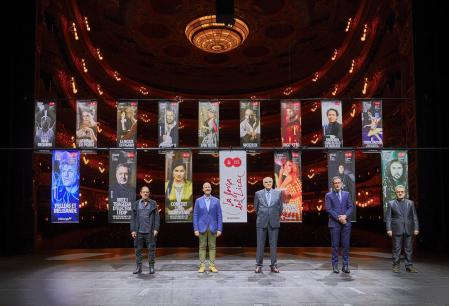 Àlex Ollé, Víctor Garcia de Gomar, Salvador Alemany, Valentí Oviedo y Josep Pons en la presentación de la temporada 2021-22