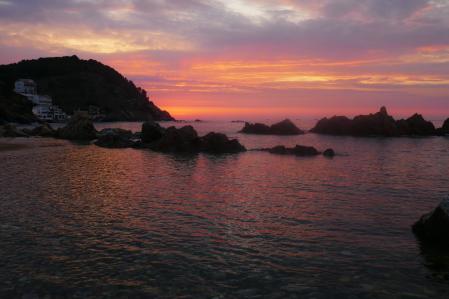 Panorámica del amanecer en Palamós.