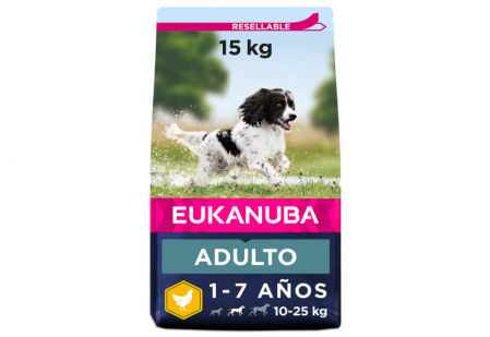 Sacos de 15kg de comida para perros medianos (por edades)