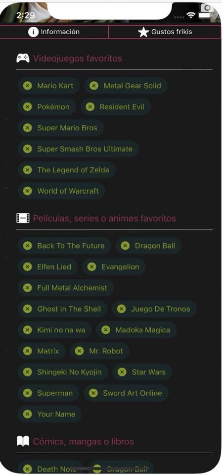 Aplicación Frikiradar