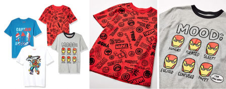Superhéroes Marvel, pack de 4 camisetas