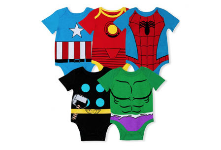 Superhéroes Marvel, pack de 5 bodis