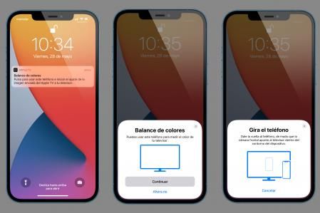 Sistema de calibrado del color del Apple TV 4K con un iPhone