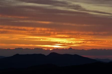 Vistas del amanecer desde el Coll de Bracons.