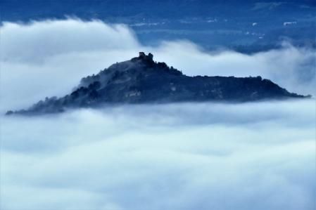 Vistas del amanecer desde el Coll de Bracons.