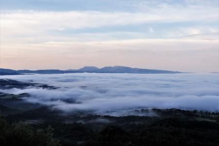 Vistas del amanecer desde el Coll de Bracons.