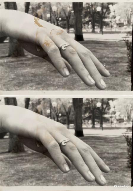 Aquí podemos ver el efecto de los algoritmos de MyHeritage al mejorar la imagen.