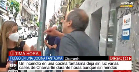 Agresión a un equipo de Telemadrid en plena calle.