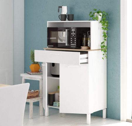 Alacena de cocina o comedor con 2 puertas, un cajón y un estante abierto