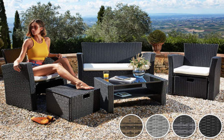 TecTake, conjunto de 6 piezas de ratán