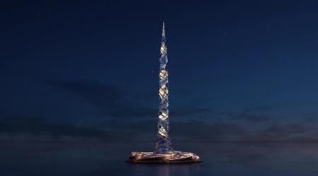 El aspecto que tendrá, de noche, este monumental edificio en San Petersburgo