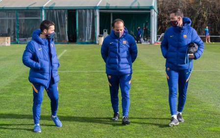 Giráldez junto a Cortés y a Rafel Navarro