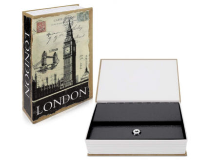 Caja fuerte con forma de libro.