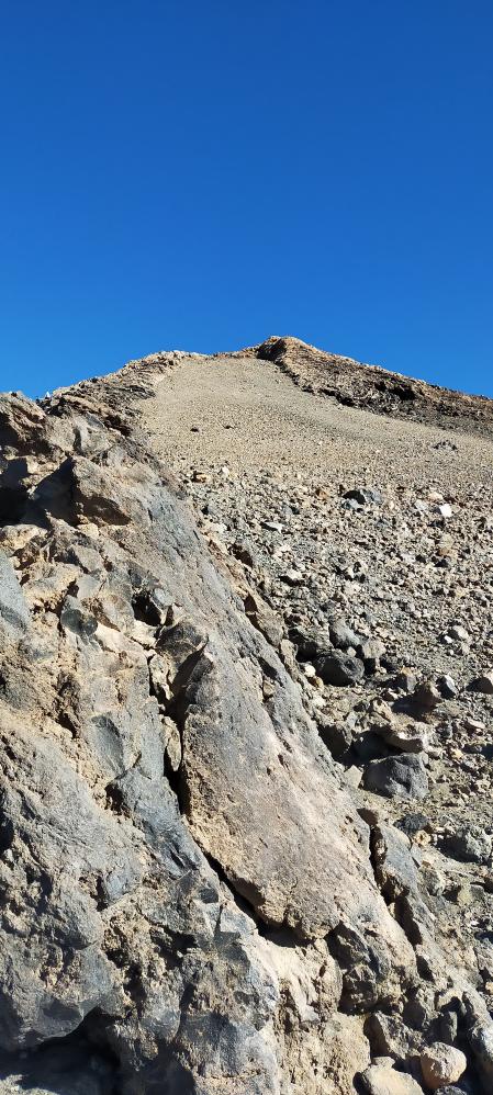Detalle del último tramo de la subida al Pico Teide.