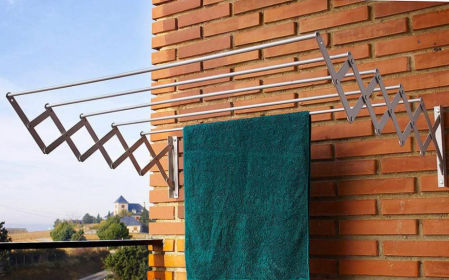 Tendedero extensible de pared hecho de aluminio
