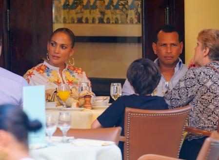 Jennifer Lopez y Alex Rodriguez en Nueva York.