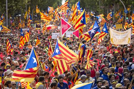 BARCELONA-AMBIENTE 11 SE SEPTIEMBRE , DIADA DE CATALUÑA-EN PASEO DE GRACIA/DIAGONAL- FOTO ANA JIMENEZ