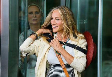 Actress Sarah Jessica Parker on set of The new Sex And The City TV series in New York, NY on July 9, 2021.