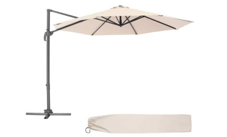 Parasol con armazón de aluminio.