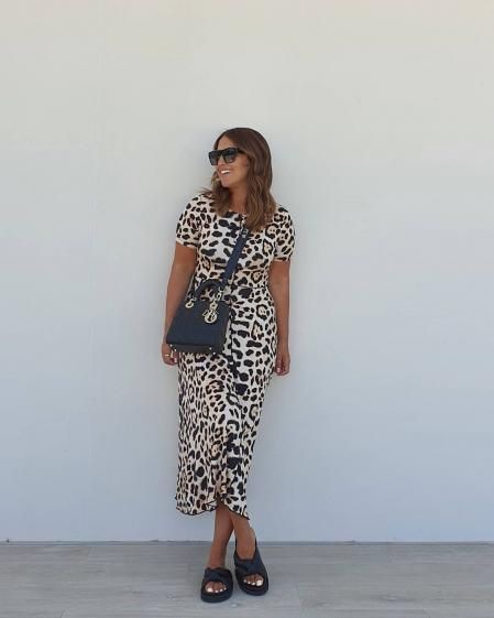 Paula Echevarría con el vestido de Mango