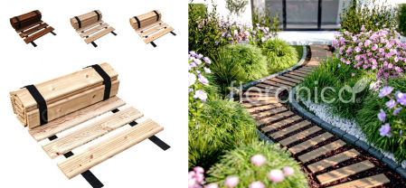 Camino de jardín enrollable de madera