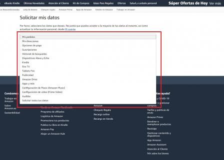 Una vez allí, podremos seleccionar los datos que queremos descargar.