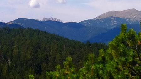 Vista de las montañas desde el mirador.