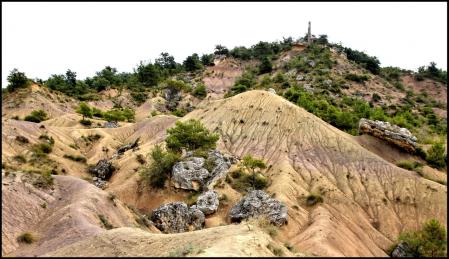 Paisaje de la piedra con forma de seta.