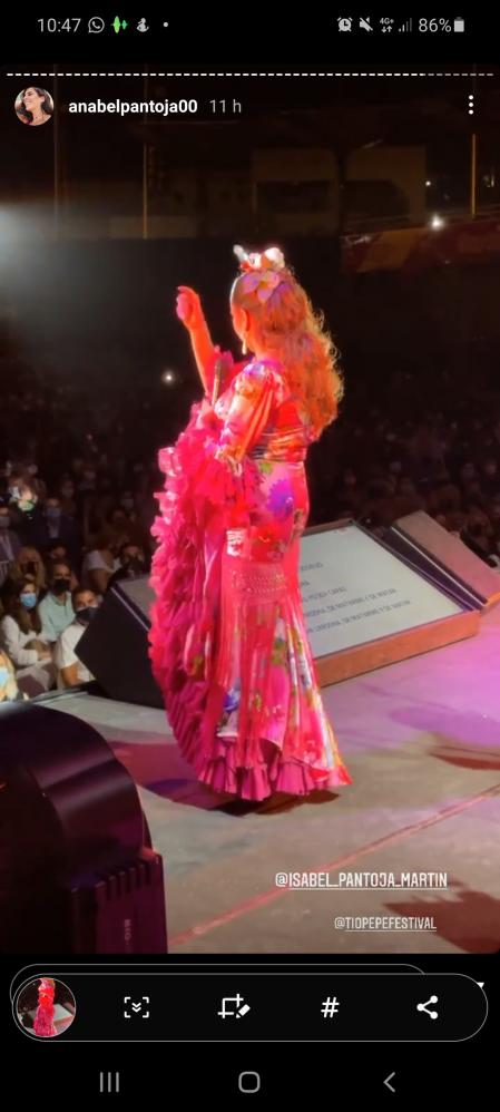 Isabel Pantoja en su concierto en Jerez de la Frontera