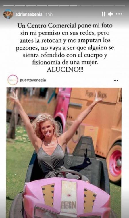 Adriana Abenia denuncia Instagram el uso de su foto