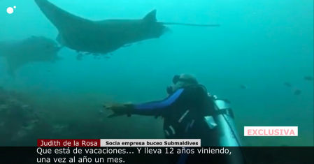 José Luis Moreno, buceando en Maldivas en 2019