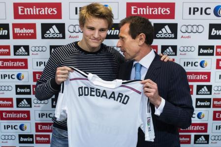 Odegaard, el día de su presentación con el Real Madrid.