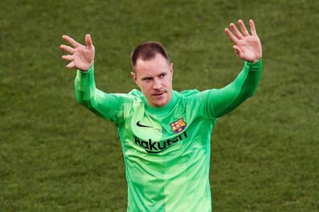 Ter Stegen, en la presentación del Barça esta temporada.