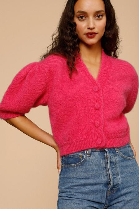 Cárdigan de color fresa de Rouje