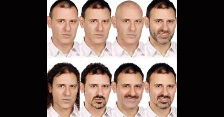 Retratos difundidos por los Mossos d'Esqudra sobre los posibles nuevos aspectos del hombre que el martes presuntamente mató a su hijo en Barcelona