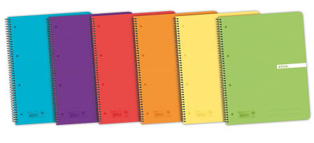 Libretas en formato A4, con cuadrícula 4x4, tapa plástico y 80 hojas