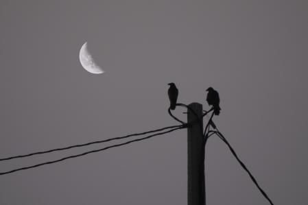 La luna menguante sobre el cielo de Mijas, en Málaga.