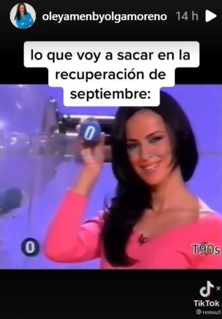 Olga no dudó en compartir el divertido meme en su cuenta de Instagram.