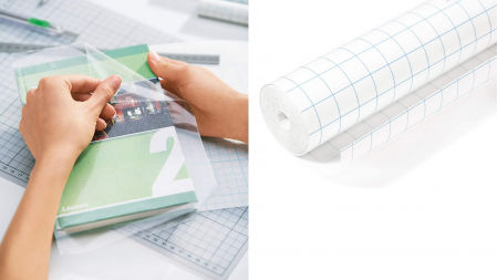 Forro autoadhesivo transparente para libros en rollo (25 m x 40 cm) de HERMA