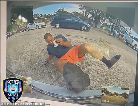 Las imágenes muestran cómo Bates se tiró detrás del Tesla