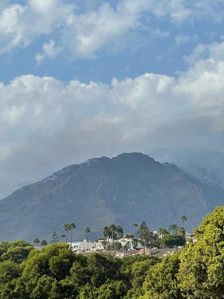 Estepona convive con el humo del fuego de Sierra Bermeja.