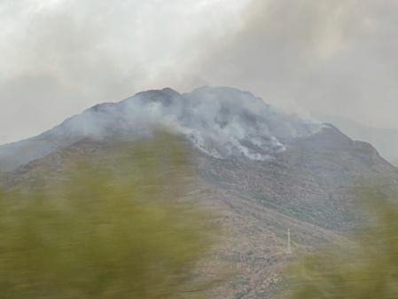 Vista del fuego desde Estepona.
