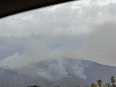 Vista del fuego desde Estepona.