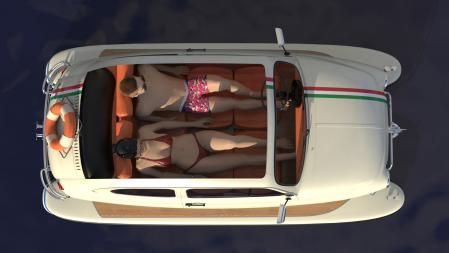 Mini, Fiat 500, VW Bulli… así son las lanchas basadas en clásicos icónicos.