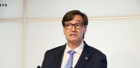 Salvador Illa (PSC) en la sala de prensa del Parlament.