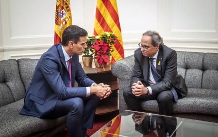 20 - 12 - 2018 / Barcelona - Palau Pedralbes / Encuentro Sanchez - Torra / Foto: Llibert Teixido