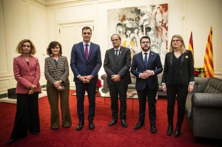 20 - 12 - 2018 / Barcelona - Palau Pedralbes / Encuentro Sanchez - Torra / Foto: Llibert Teixido