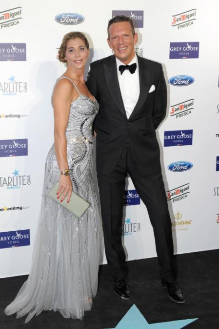 Presenter Joaquin Prat and Yolanda Bravo during Starlite Gala in Marbella on Saturday 9, August 2014