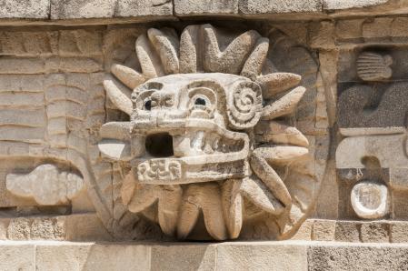 Detalle del templo de Quetzalcoatl, Teotihuacán
